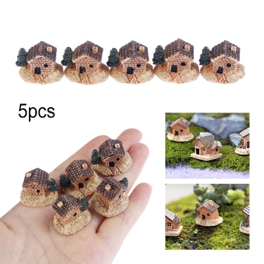 Bộ 5 ngôi nhà mini trang trí tiểu cảnh.