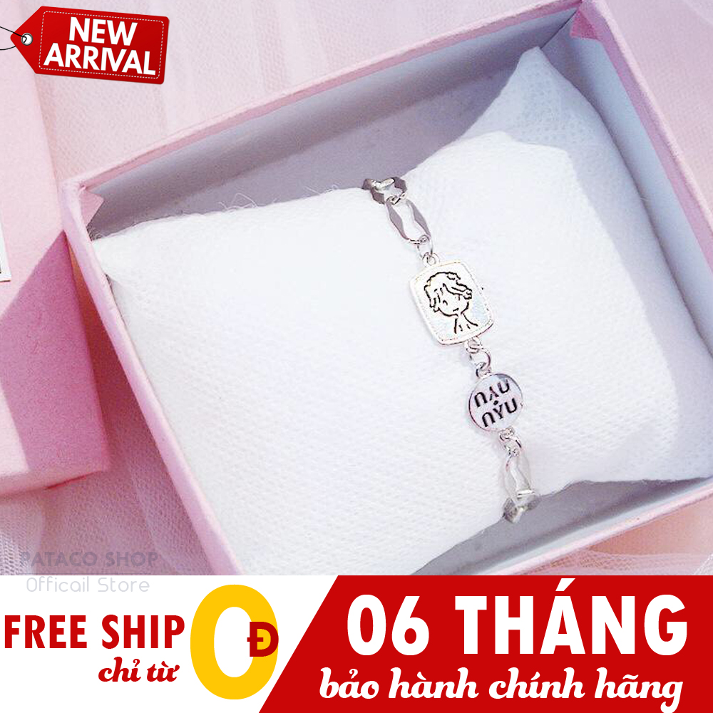 Lắc tay nữ thời trang nữ VT17 họa tiết cậu và tớ siêu cute chất liệu kim loại không gỉ cao cấp