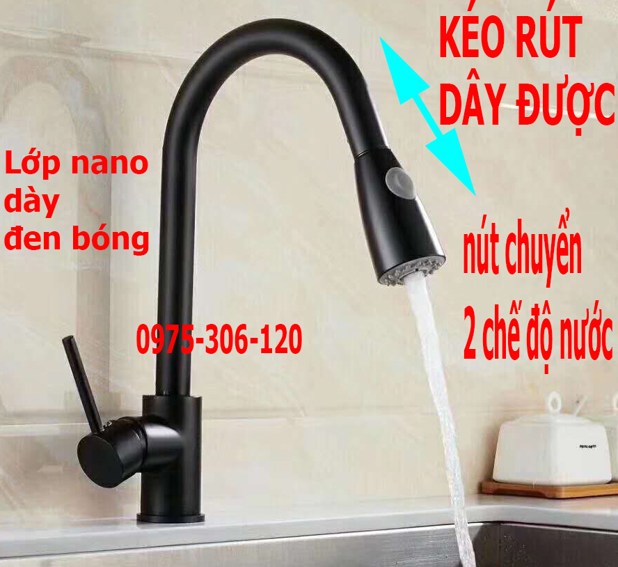 [KHÁCH THÍCH DÙNG] Vòi Rửa Chén Bát Nóng Lạnh Vòi Rút INOX 304 N4005 Fotar NANO THUẬN TIỆN RỬA ĐƯỢC MỌI VỊ TRÍ TRONG CHẬU DÂY KÉO DÀI ĐƯỢC đều vòi có 2 chế độ xả nước tay gạt nước có vòng xanh đỏ