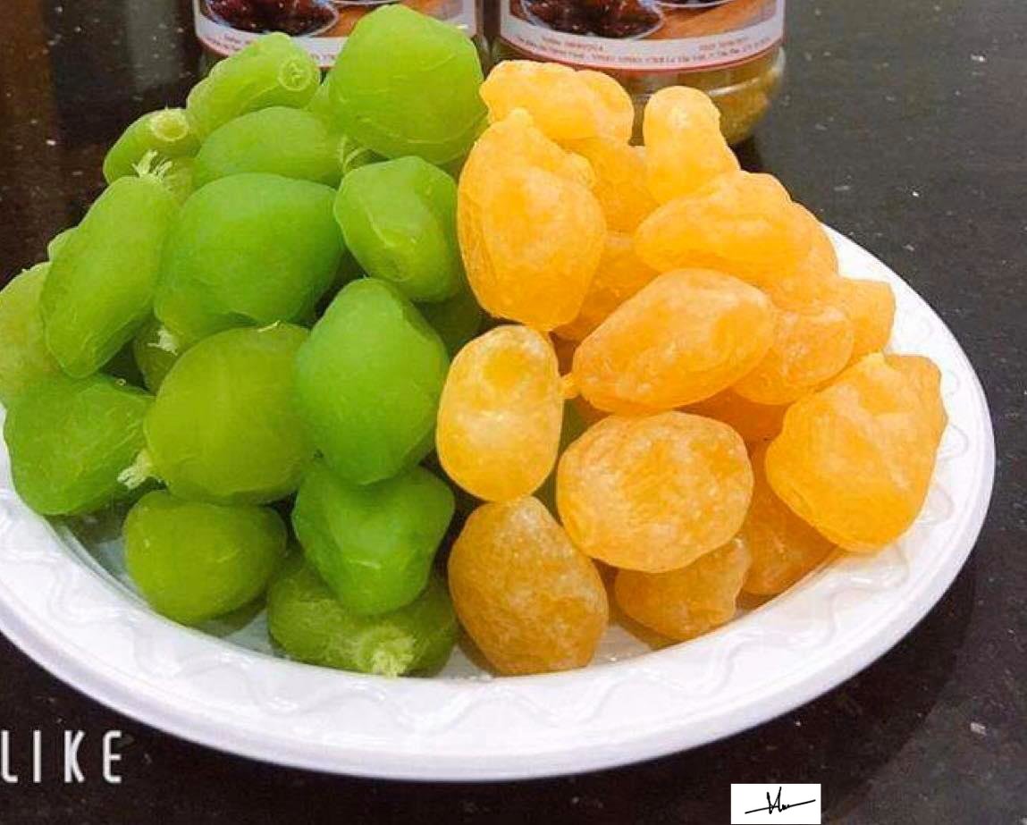 Combo 500gr xí muội đào vàng và 500gr xí muội đào xanh không hạt - loại đặc biệt