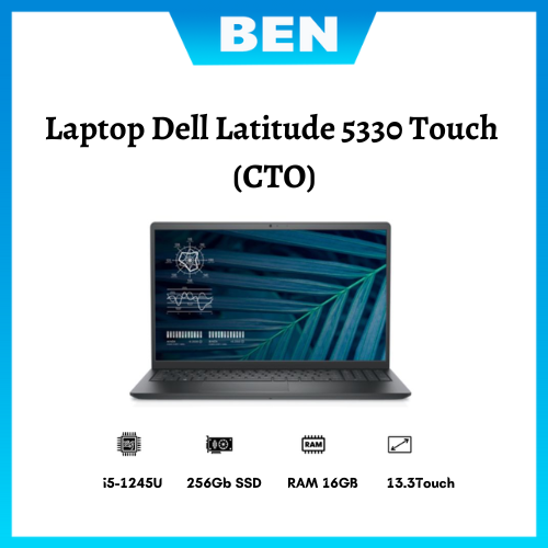 Laptop dell latitude 5330 touch / grey/ intel core i5-1245u/ ram 16gb/ 256gb ssd/ intel iris xe graphics/ 13.3 inch fhd touch/ 4 cell/ dos/ 5yrs