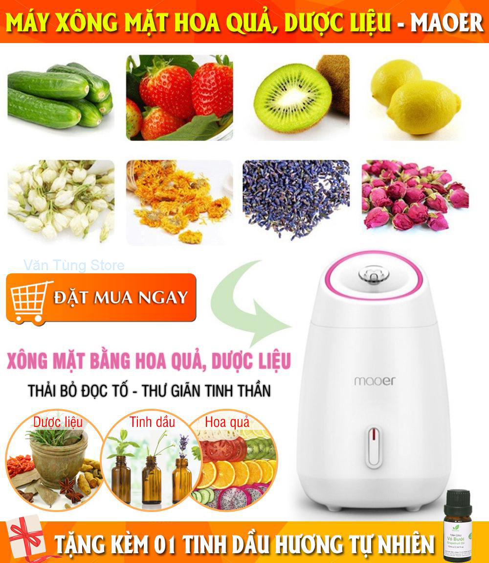 Máy Xông Mặt Hoa Quả, Máy Xông Hơi Mặt Maoer, Máy xông mặt giá rẻ, làm sạch da mặt, sạch mụn thu nhỏ lỗ chân lông, giải quyết mọi vấn đề của da, đem lại làn da tươi trẻ, tặng tinh dầu hoa quả bảo hành toàn quốc