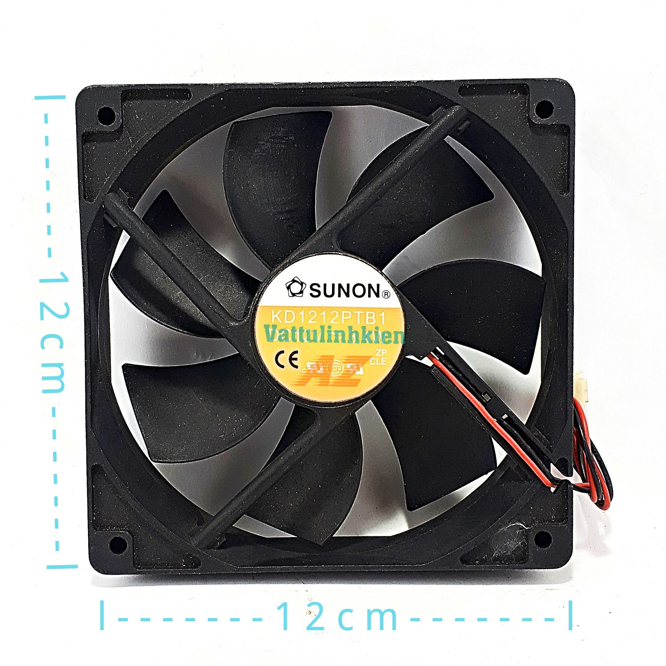 Quạt DC12V - 2 dây - 7 cánh kích thước 9x9cm ;12x12cm