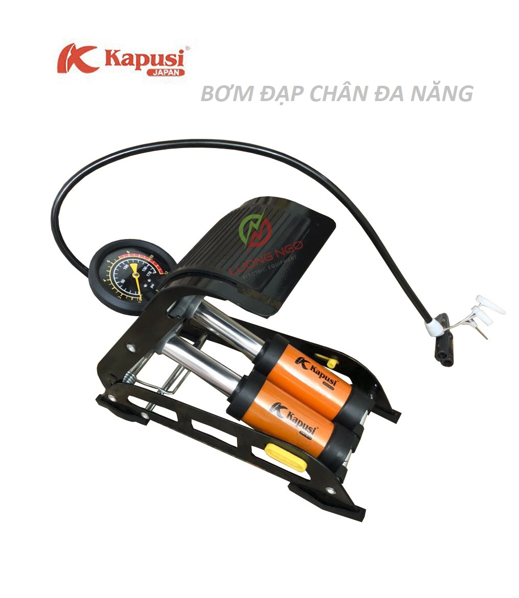 Bơm Hơi Đạp Chân Xe Đạp, Xe Máy, Xe Hơi 2 Piston KABUSI of STANLAY
