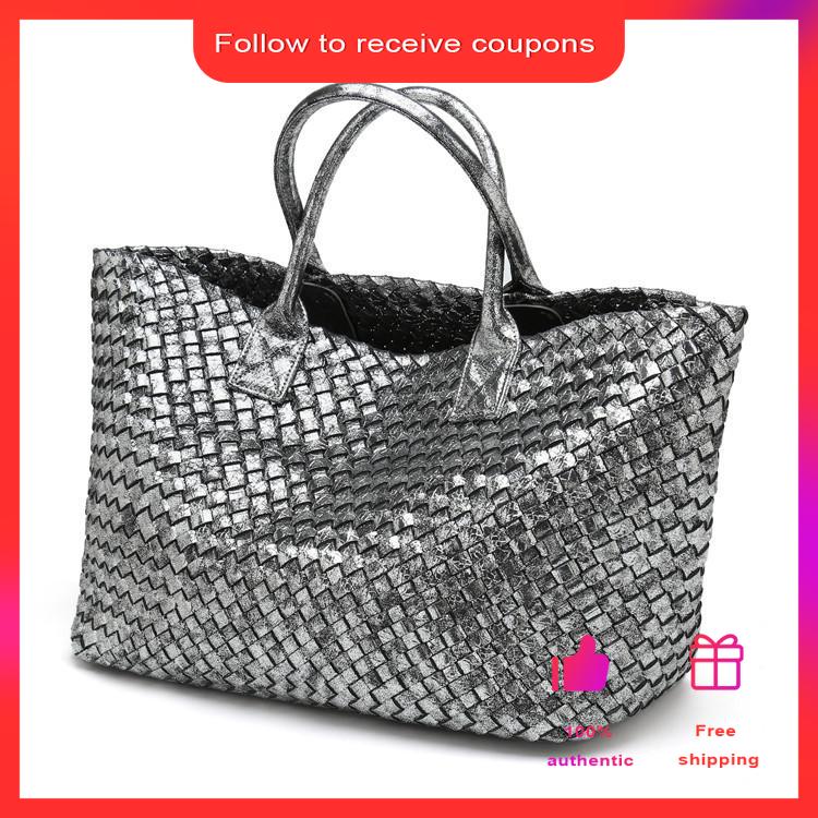 Túi xách tay họa tiết da rắn chất lượng đan túi xách nữ vintage công suất lớn handmade dệt totes