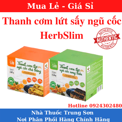 Thanh Cơm Gạo Lứt Sấy Ngũ Cốc HerbSlim vị rong biển Chính Hãng Gạo Lứt Chà Bông hộp full 10 Gói -  - Nhà Thuốc Trung Sơnbí quyết ăn cho đã nư mà không tăng cân của bố già Trấn Thành -