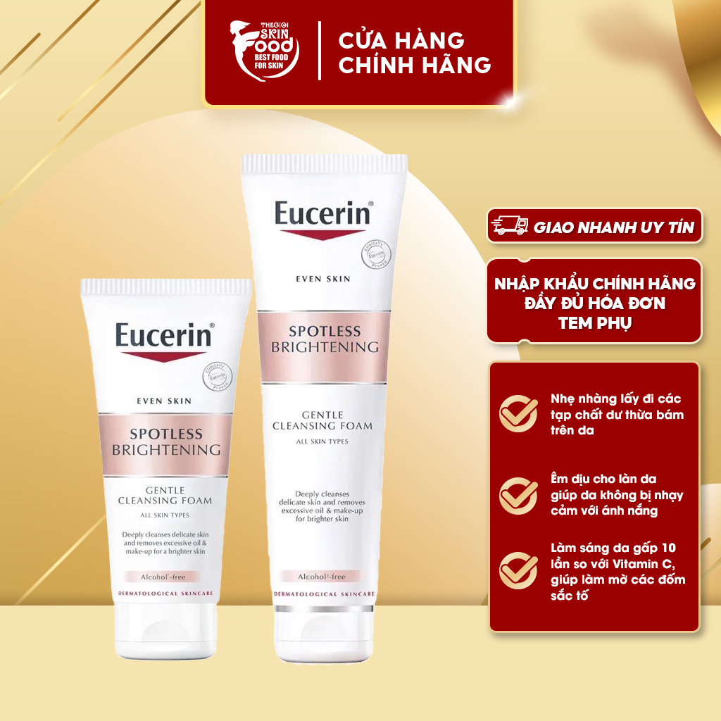 Sữa Rửa Mặt Tạo Bọt Làm Sáng Da Eucerin Spotless Brightening Gentle Cleansing Foam