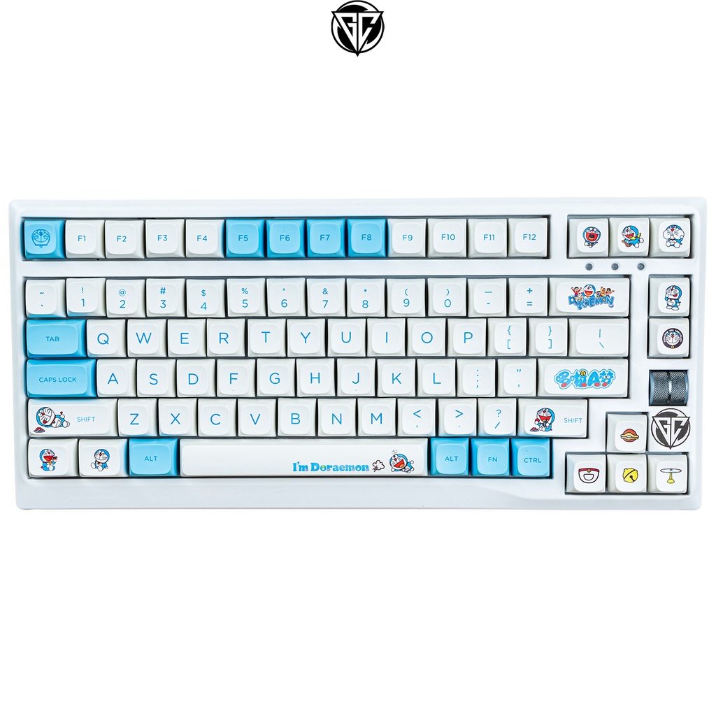Keycap doraemon 125 nút bàn phím cơ thick pbt