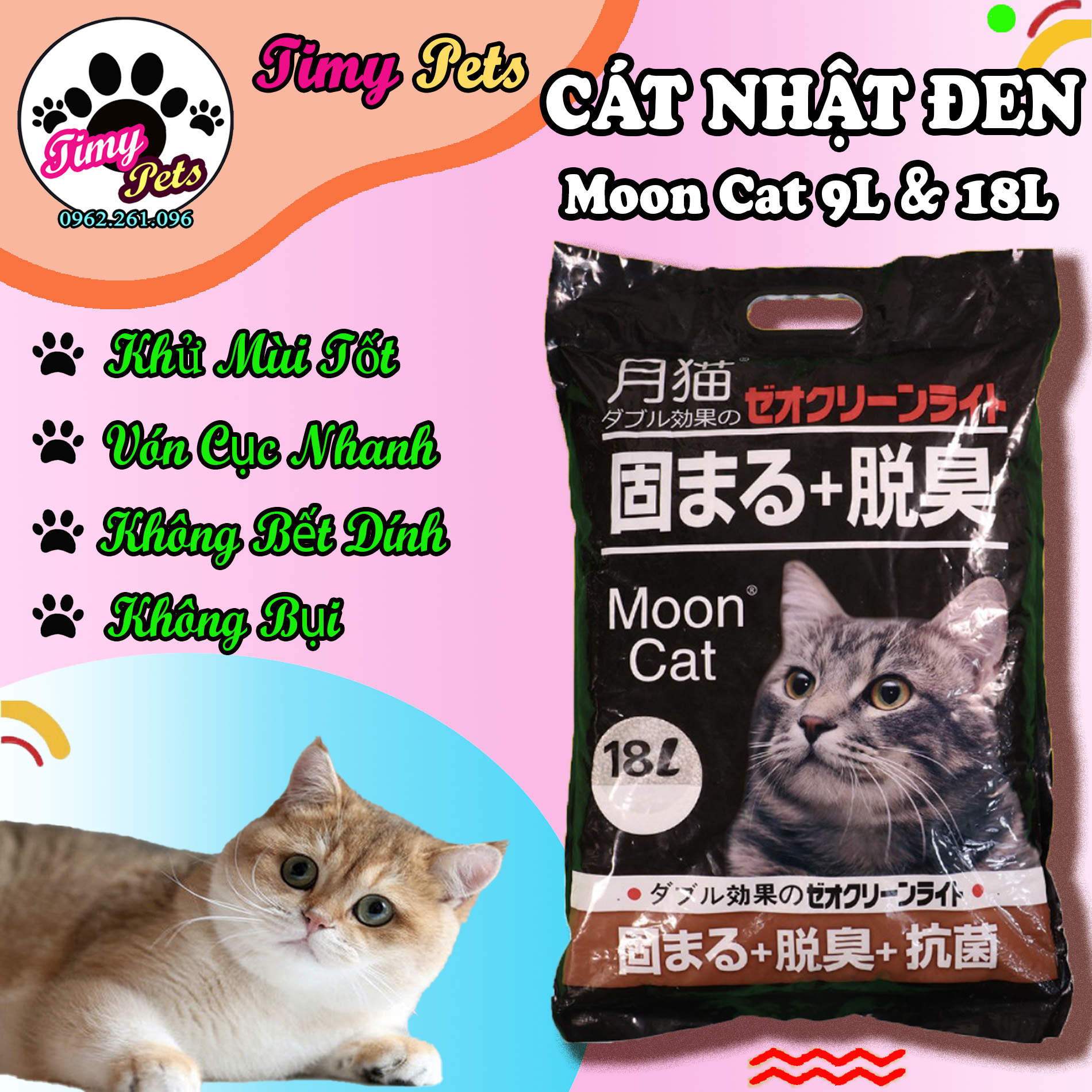Cát vệ sinh nhật đen cho mèo 8l