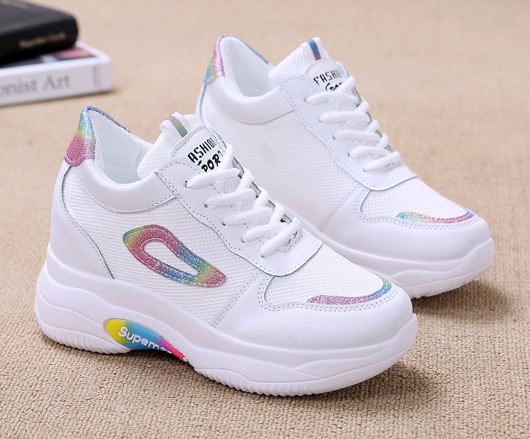 [HCM]Giày Thể Thao Nữ Hàn Quốc Độn Đế Màu Trắng Siêu Đẹp