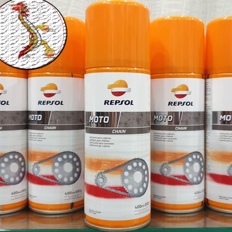 Chai Xịt Dưỡng Sên Repsol, xịt dưỡng sên/bôi trơn sên repsol Moto Chain 400ml
