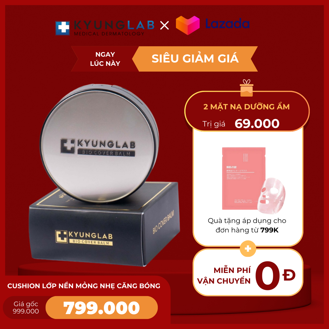 Cushion KyungLab Bio Cover Balm chuyên dành cho da treatment 15g  chống nước, chống trôi che khuyết điểm cho da sáng hồng tự nhiên