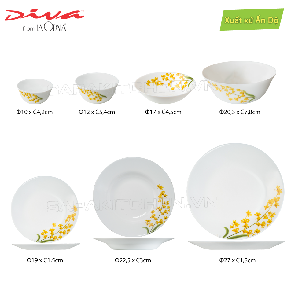 Bát đĩa thủy tinh tròn yg