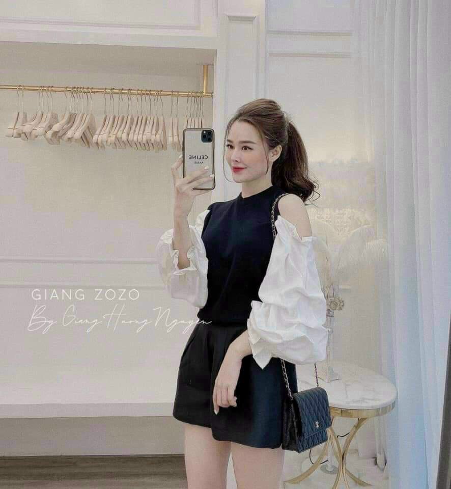 ÁO KIỂU PHỐI TAY PHỒNG XINH XẮN , NHẸ NHÀNG, CHẤT VẢI KATE  XỊN THOÁNG MÁT NSB