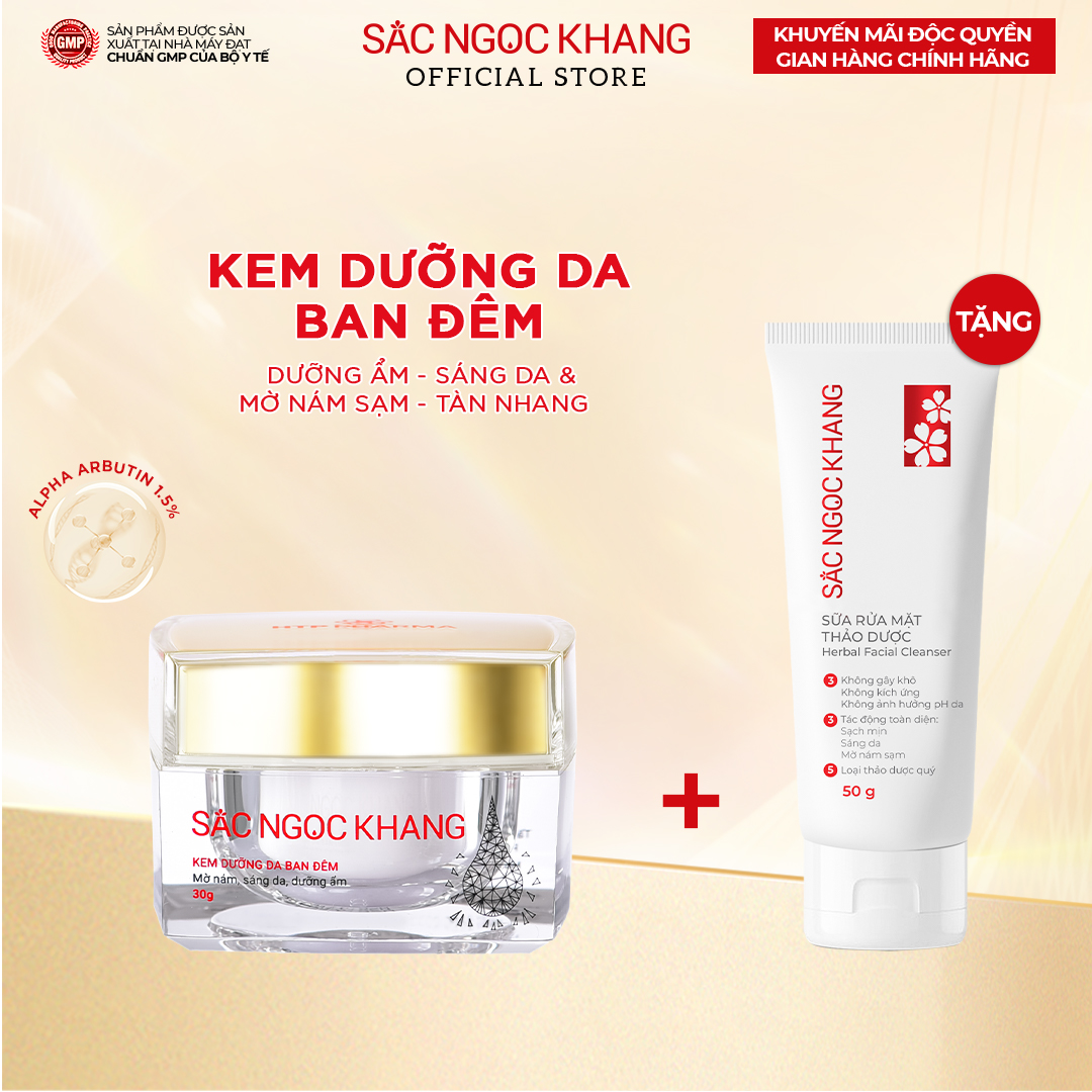 Kem dưỡng da ban đêm Sắc Ngọc Khang dưỡng da ẩm min, mờ nám - tàn nhan 30g