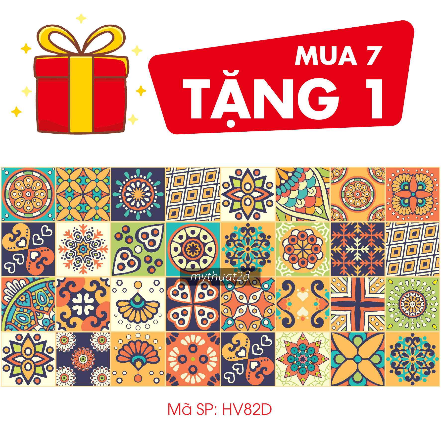 [NHIỀU MẪU] Mua 7 tặng 1 - Decal gạch bông dán bếp dán tường, nhà tắm, quầy bar.