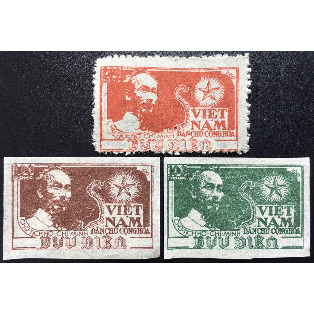 Bộ tem sưu tầm việt nam bác hồ - 3 con stamps