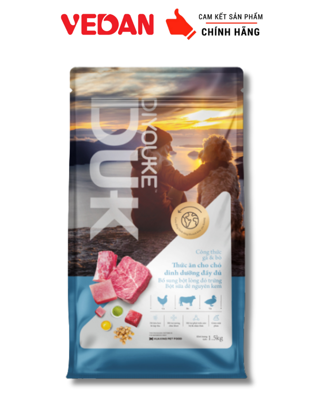 Thức Ăn Hoàn Chỉnh Cho Chó DIYOUKE Vị Gà Tươi  Thịt Bò 1500g