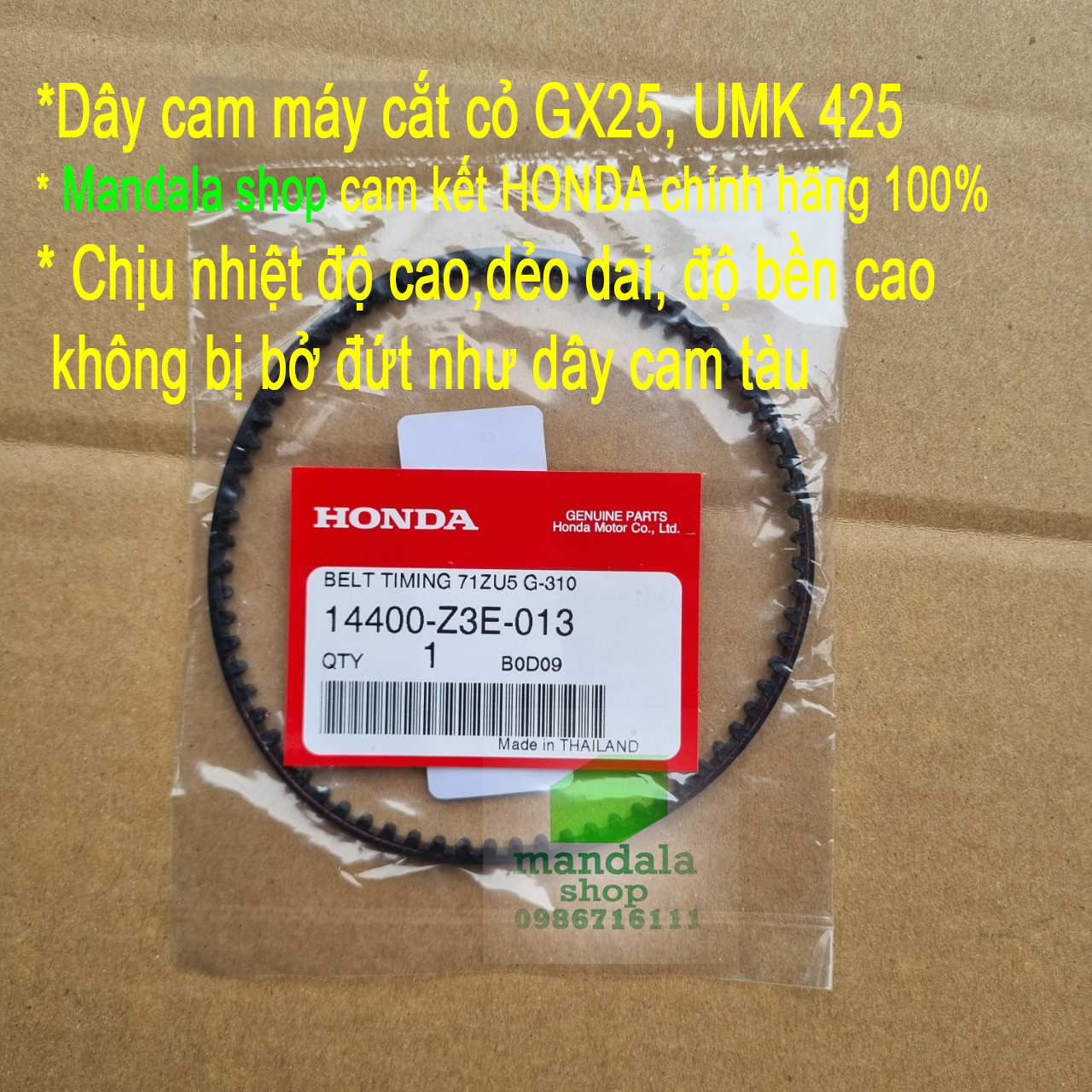 Dây curoa, dây cam máy cắt cỏ gx25, umk425 HonvDa Thái Lan Chính hãng