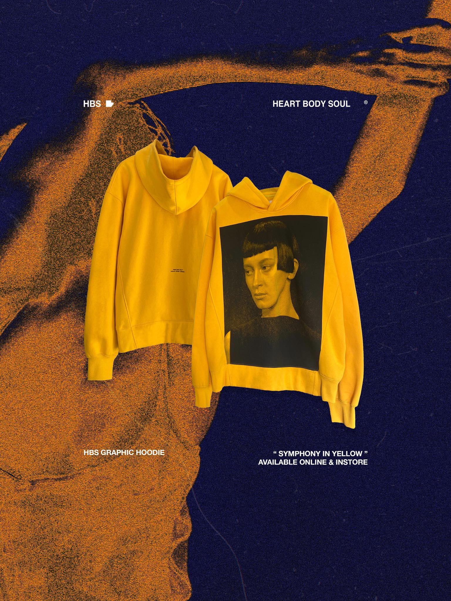 Áo hoodie nỉ bông HBS Graphic Hoodie Yellow