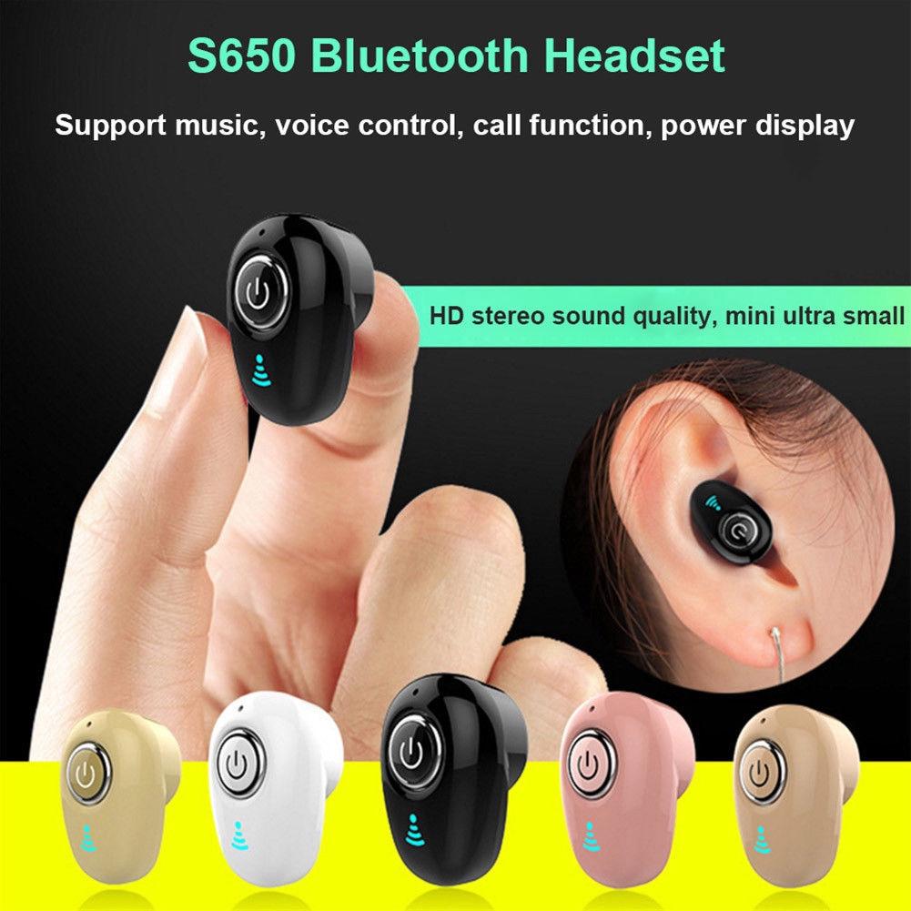 [HCM]Tai Nghe Bluetooth Mini S650 - Không Dây - Nhỏ gọn - Chống ồn - Tặng 1 dây sạc nhanh - tai nghe giá rẻ - tai nghe nhét tai gaming - tai nghe hay giá rẻ 2020 - tai nghe k dây S650