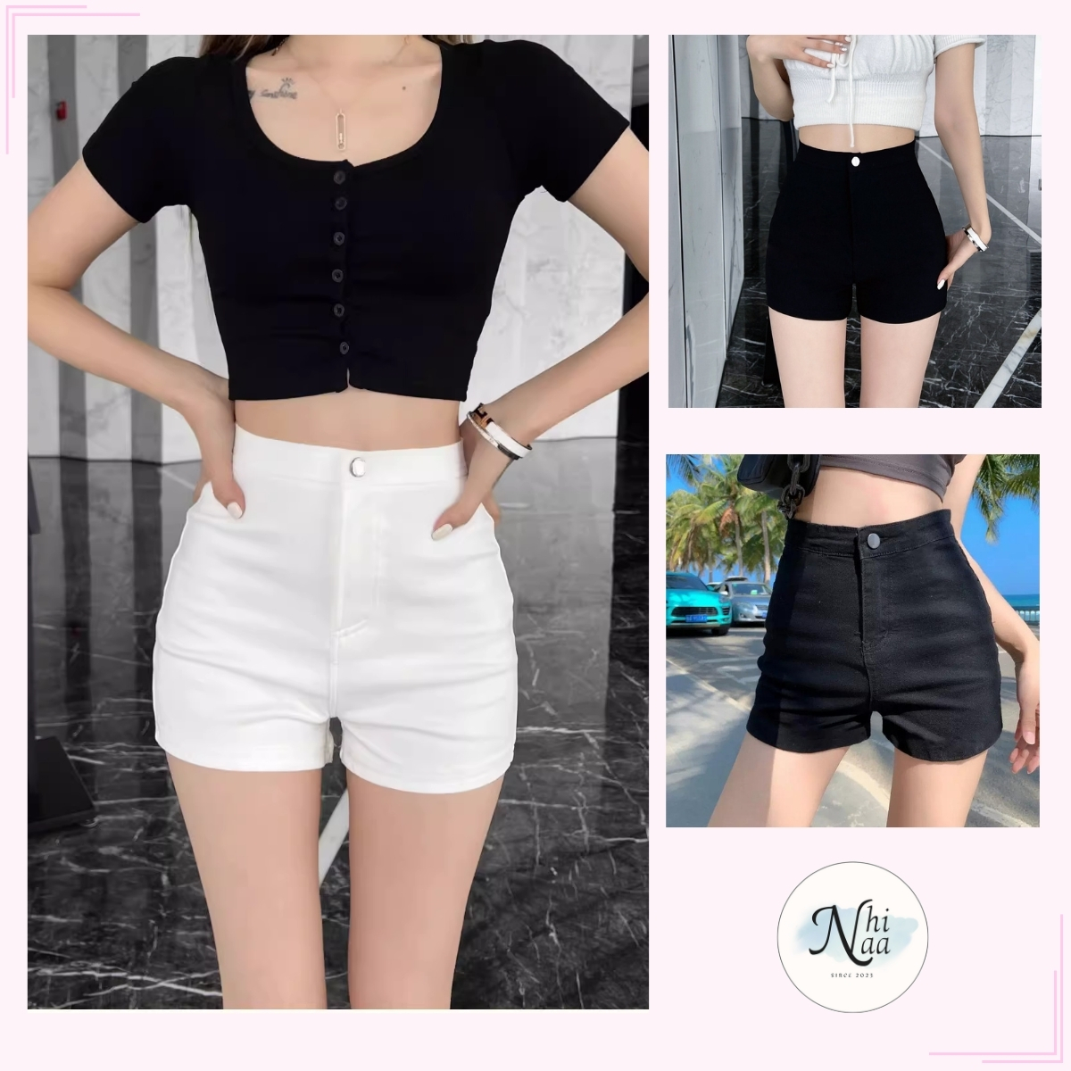 Quần short nữ nhinaa store ôm lưng siêu cao q009