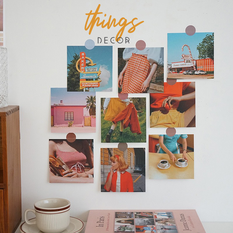Set postcard ảnh trang trí dán tường bàn học phòng ngủ phụ kiện đồ dùng decor vintage retro aethestic hàn quốc