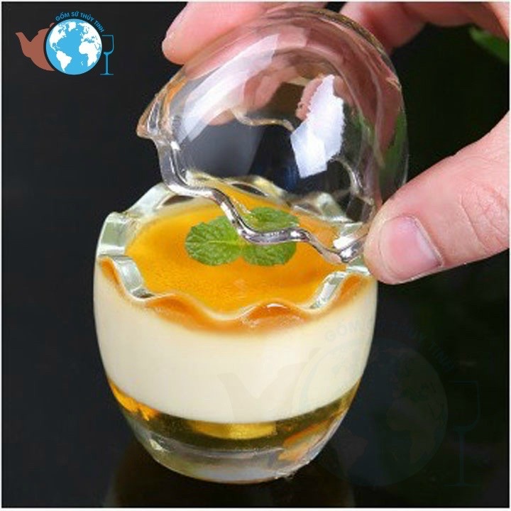 Hủ thủy tinh trứng làm pudding cho bé