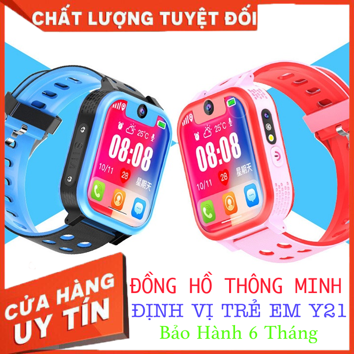 Đồng hồ định vị thông minh Y21 định vị trẻ em. Kết nối điện thoại, gắn sim, thẻ nhớ, cuộc gọi khẩn cấp, nhắn tin, nghe nhạc, báo thức. Bảo hành 6 tháng
