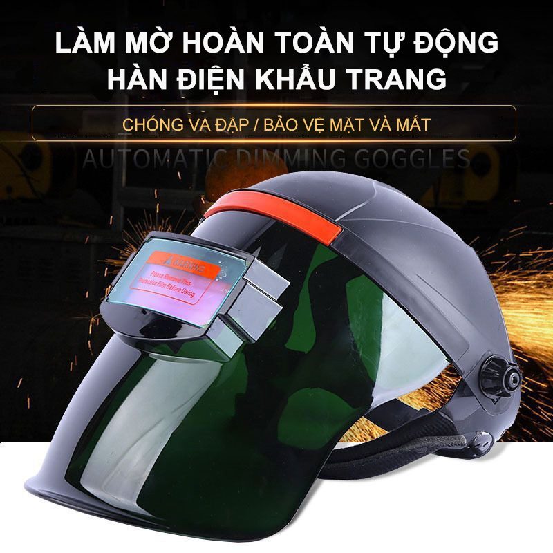 Mặt nạ hàn điện tử bằng nhựa độ cảm biến cao - Kính hàn điện tử tự động tối khi hàn- mo hàn điện tử chất lượng tốt