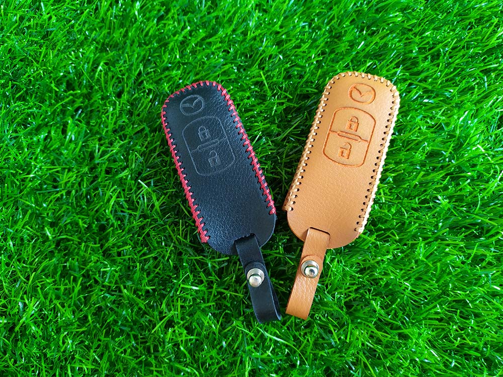 Bao da 2 nút chìa khóa smartkey xe hơi Mazda CX-5