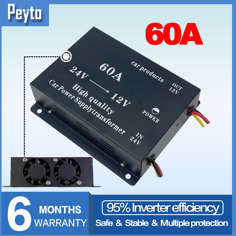 Bộ chuyển đổi cung cấp điện xe hơi 10a / 30a / 60a bước xuống biến tần 24v thành 12v