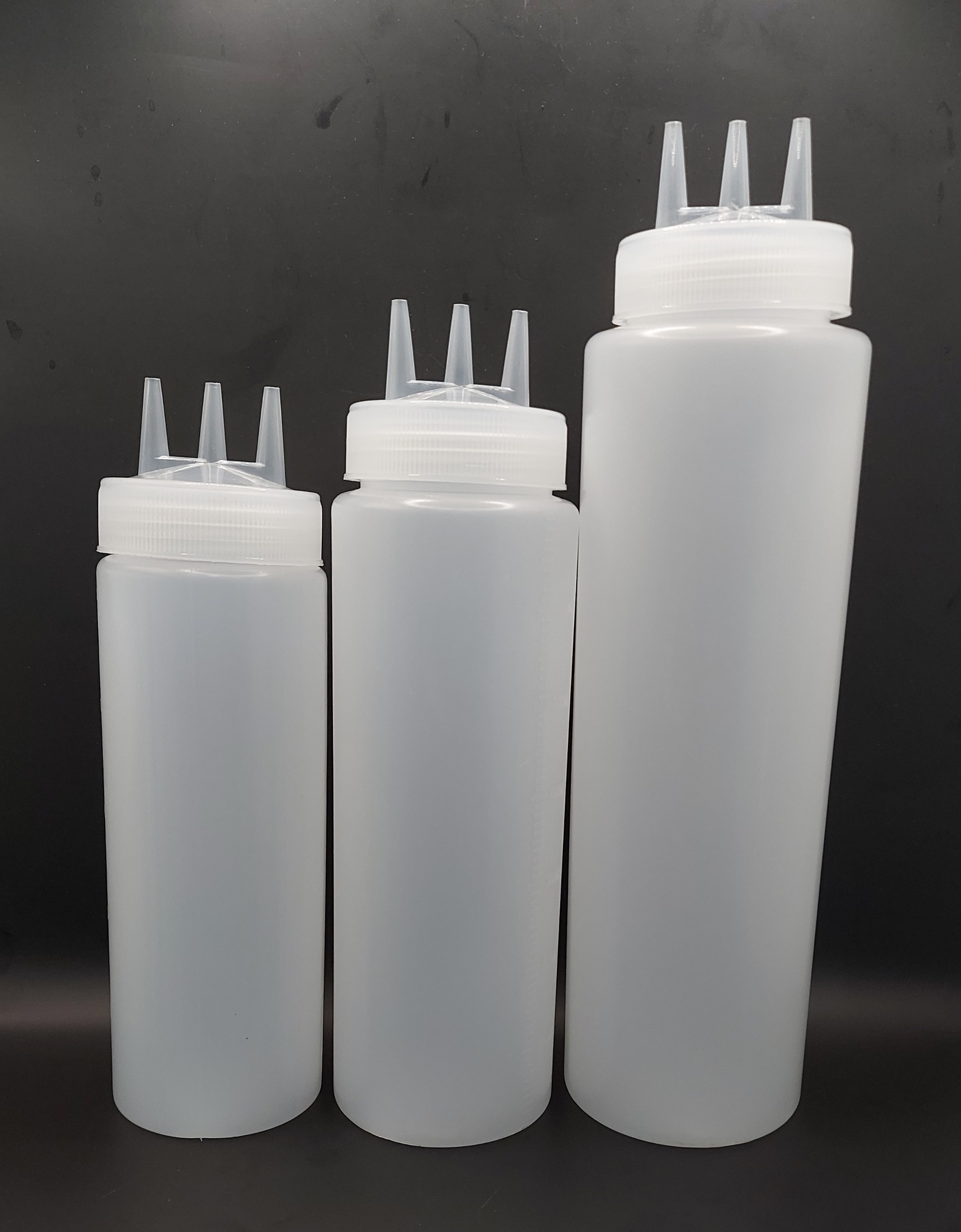 Bình nhựa 3 đầu đựng sữa đặc, nước đường, xịt tương ớt, nước sốt