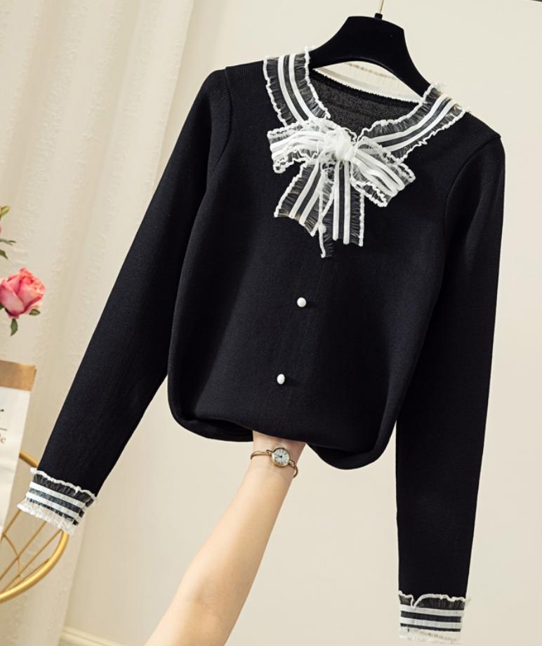 Áo Len Nữ Cổ Thắt Nơ Dễ Thương ALN027 Shop Mây