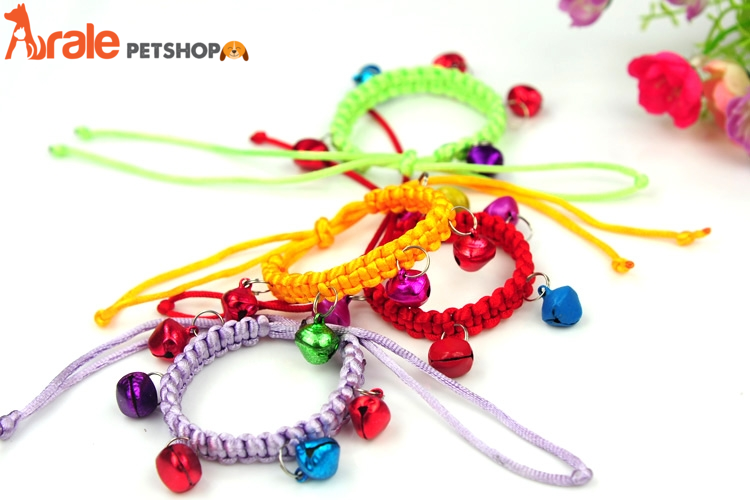 Vòng cổ dây đan có lục lạc cho Chó Mèo | Dây đeo cổ có lục lạc cho Chó mèo