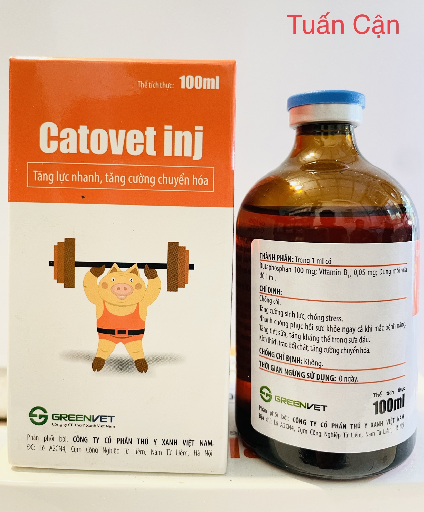 Green Vet Catovet Tăng luc nhanh, hoi suc, phuc hoi suc khoe dùng cho vật nuoi thú y