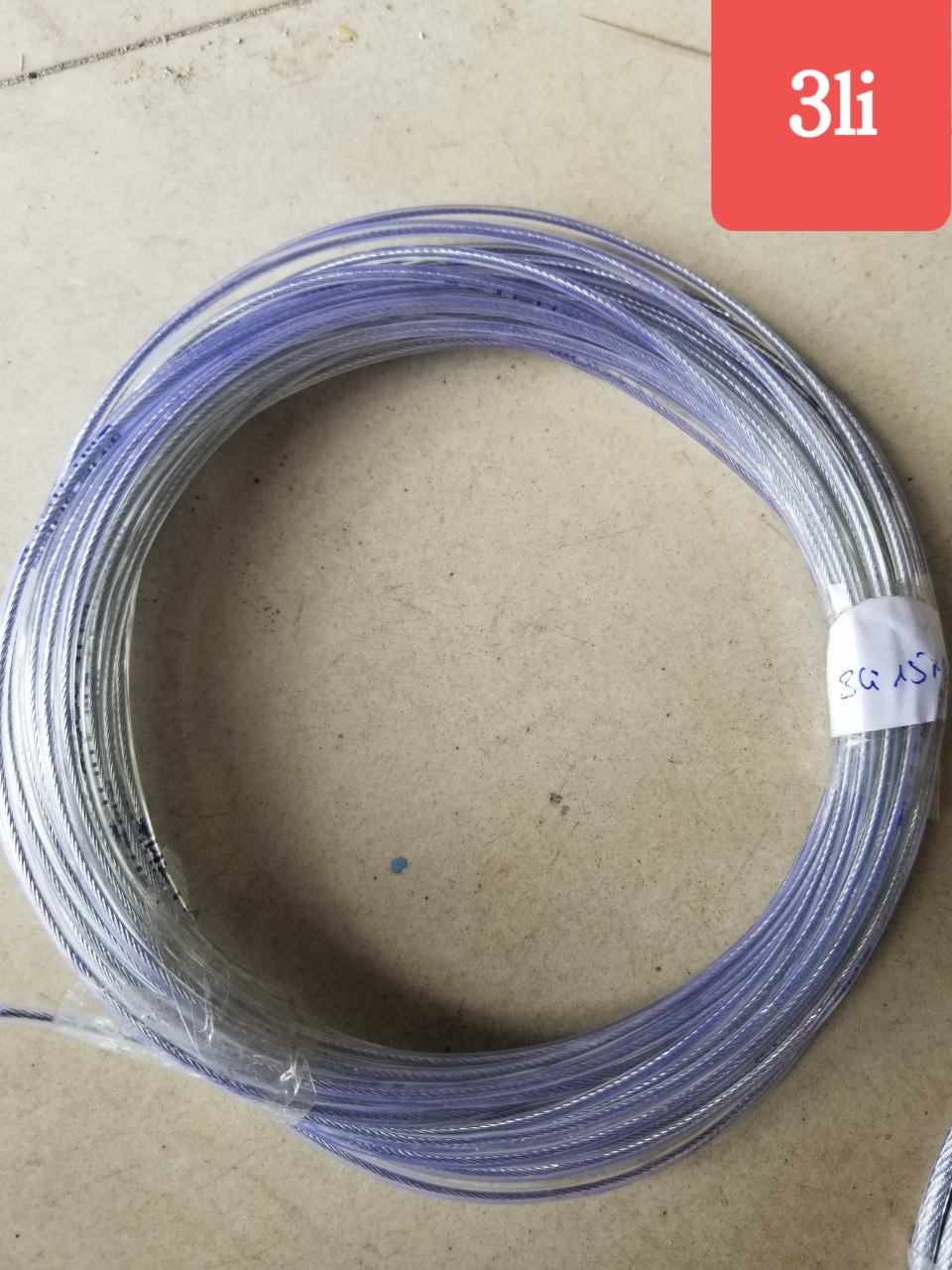 Cáp thép bọc nhựa 3mm (li).Size 10met,20met,30met,40met,50met,60met.hanghoagiavip