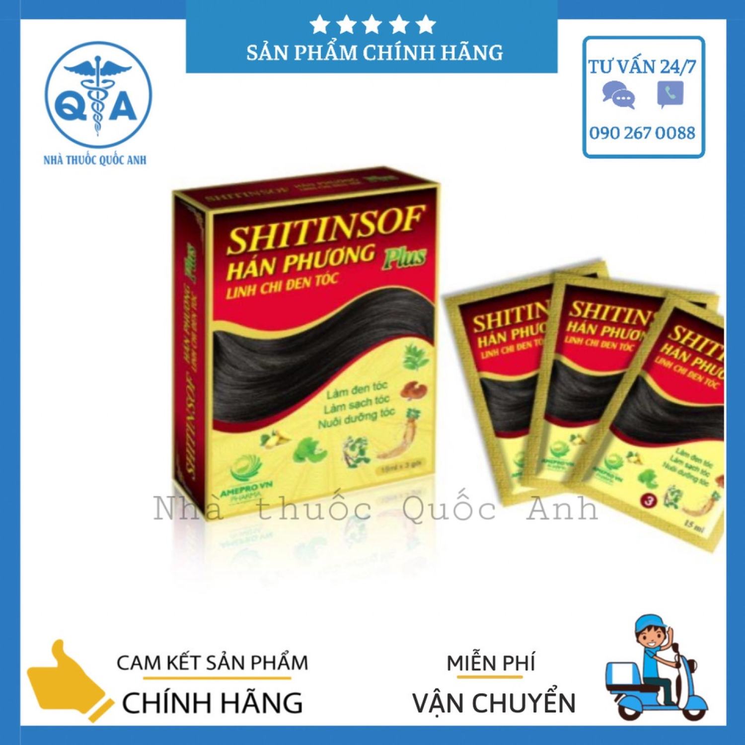 Dầu gội đen tóc Shitinsof Hán Phương Linh Chi