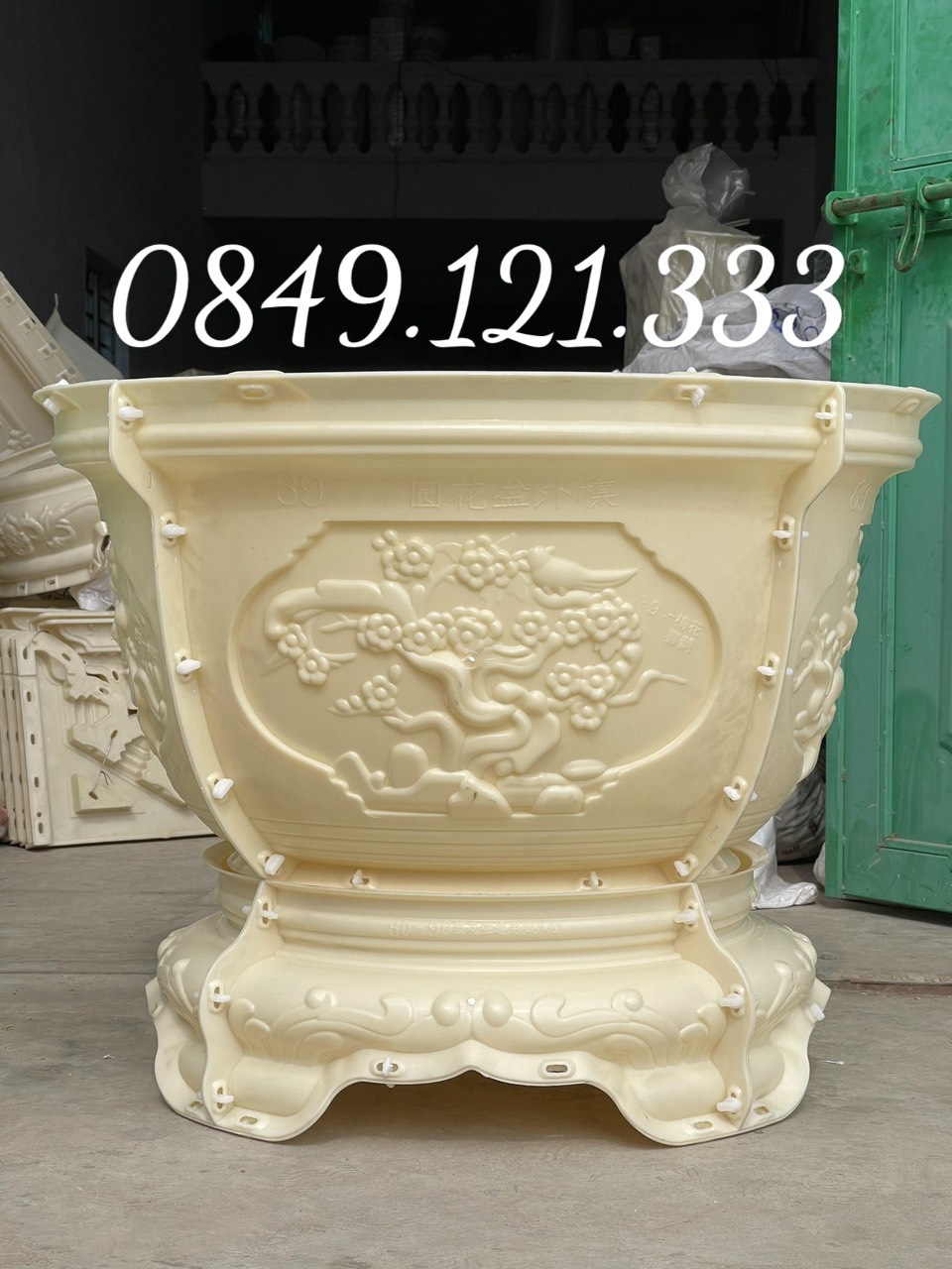 Bộ khuôn đúc chậu cảnh tròn 90 tùng-cúc-mai hàng trung có đủ lòng trong