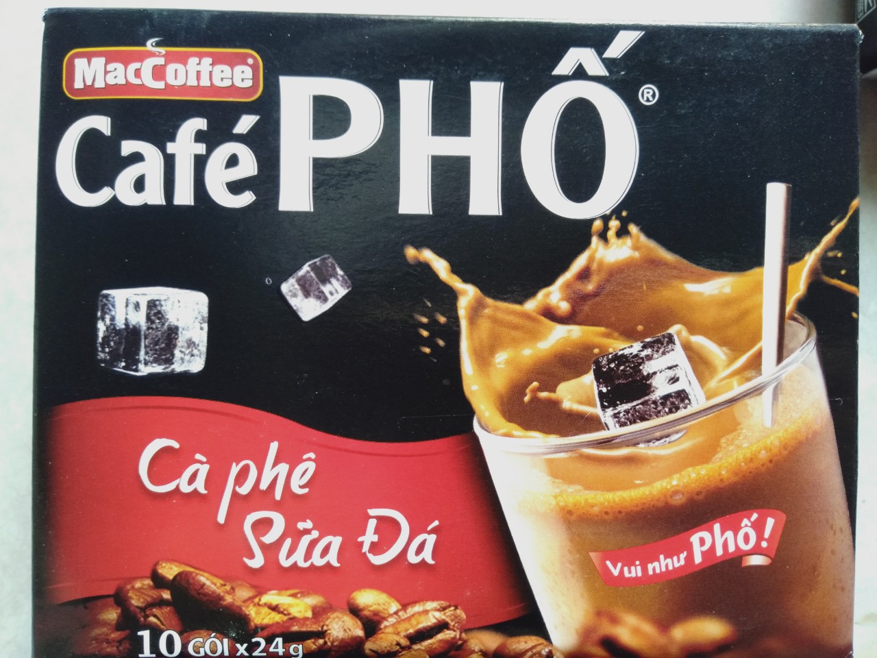 Hộp 10 gói x 24gr cafe phố maccoffee sữa đá 240gr