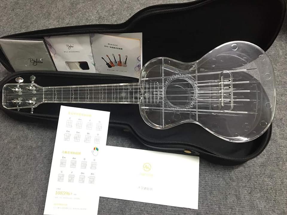 Đàn Ukulele Concert 23inch BYLA Trong Suốt Siêu Đẹp