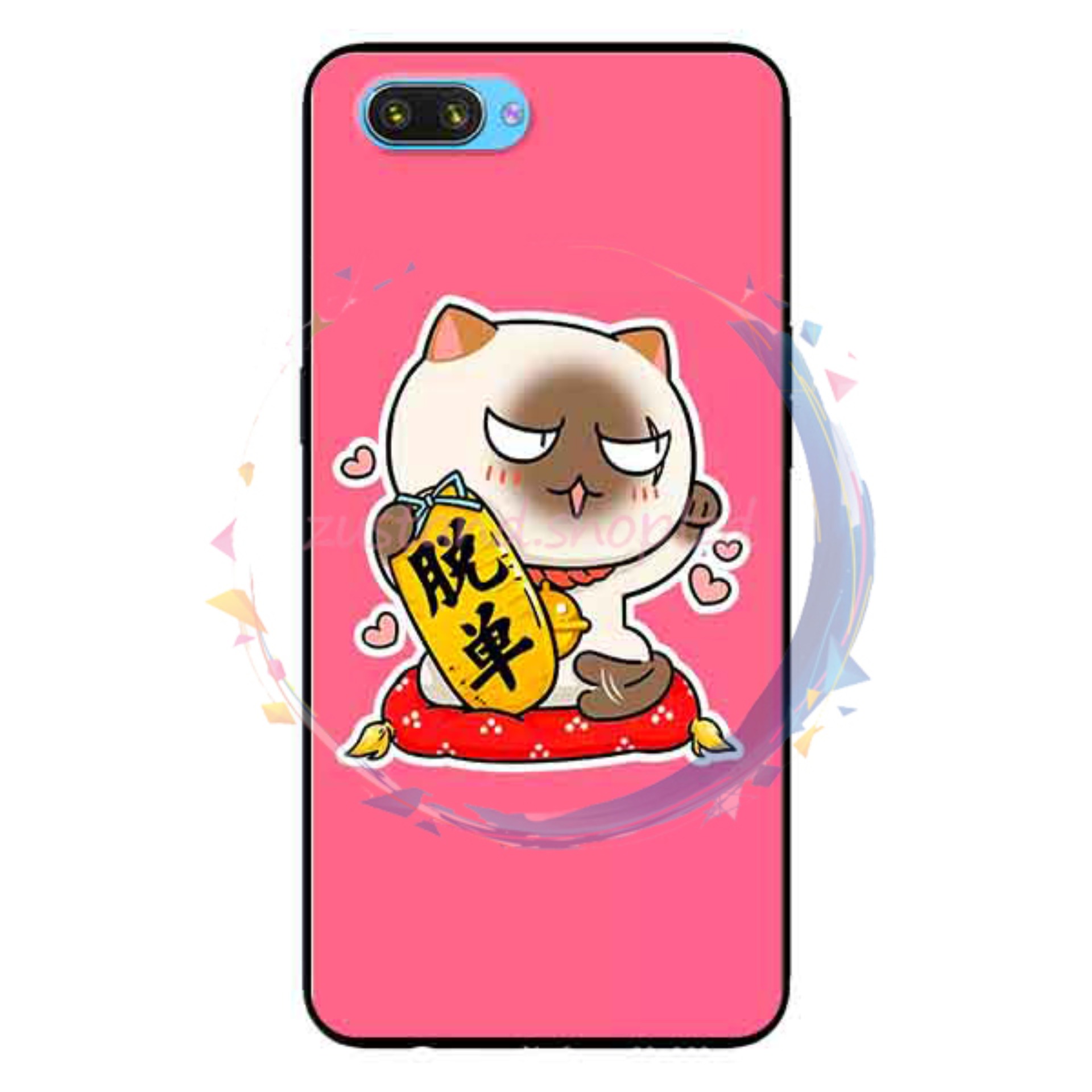 Ốp lưng oppo a3s / realme c1 - mèo thần tài 8