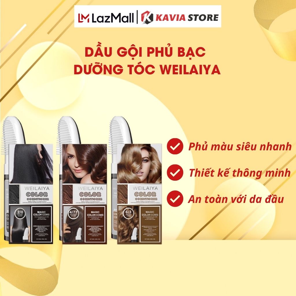 Combo 2 dầu gội phủ bạc dưỡng tóc weilaiya 100ml , chiếc suất thảo mộc dưỡng tóc chắc khỏe