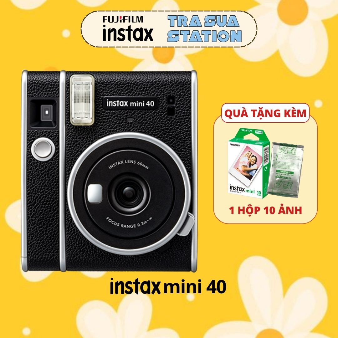 Fujifilm instax mini 40 - máy ảnh lấy liền - chính hãng bh 1 năm - tặng kèm 10 film