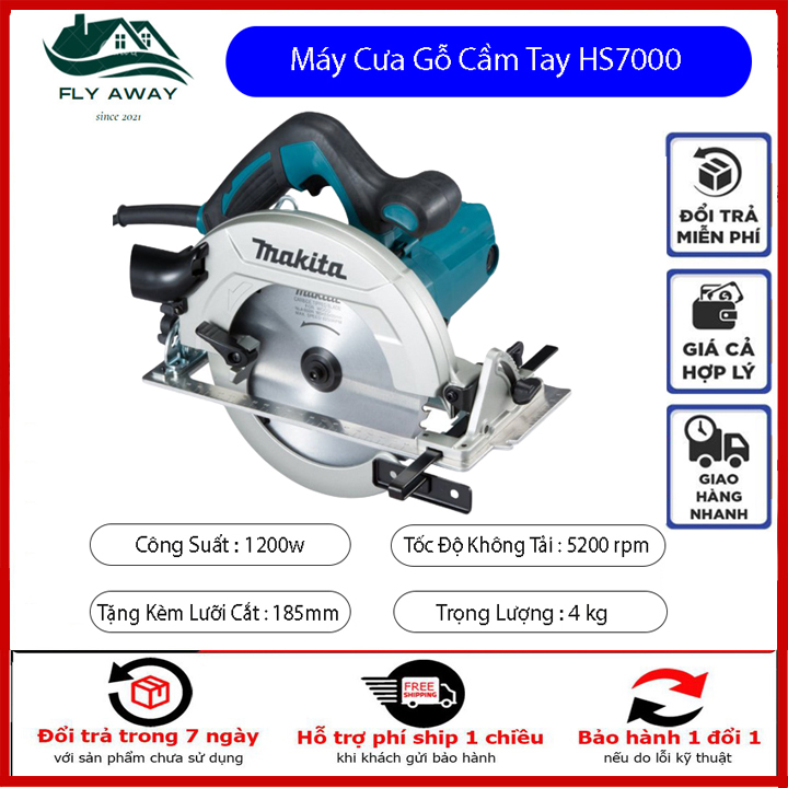 [HCM]Máy Cưa Đĩa Makita - Máy Cưa Gỗ Makita - Máy Cắt Gỗ - Máy Cắt Đĩa Tặng Kèm 1 Lưỡi Của 185mm. Bảo Hành Chính Hãng 12 Tháng bởi Fly Away.