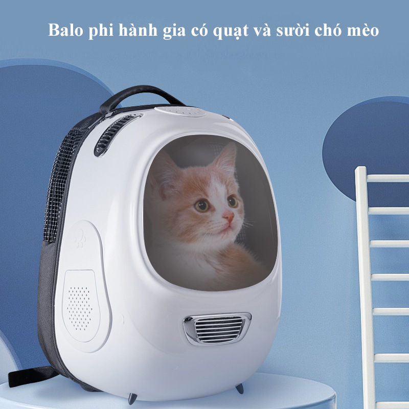 Balo phi hành gia thú cưng NeaKasa , balo vận chuyển cho chó mèo trong suốt, tích hợp đèn chiếu sáng, quạt mát, quạt sưởi, khử khuẩn UV. Bảo hành chính hãng 12 tháng