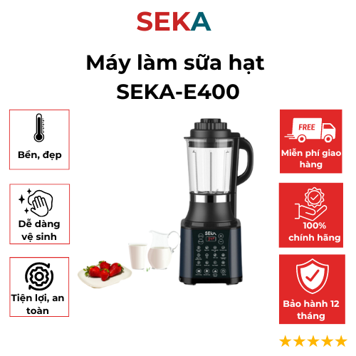 Máy xay sữa hạt seka e400 cao cấp 1750ml đa năng với 14 chức năng ưu việt - bảo hành 12 tháng