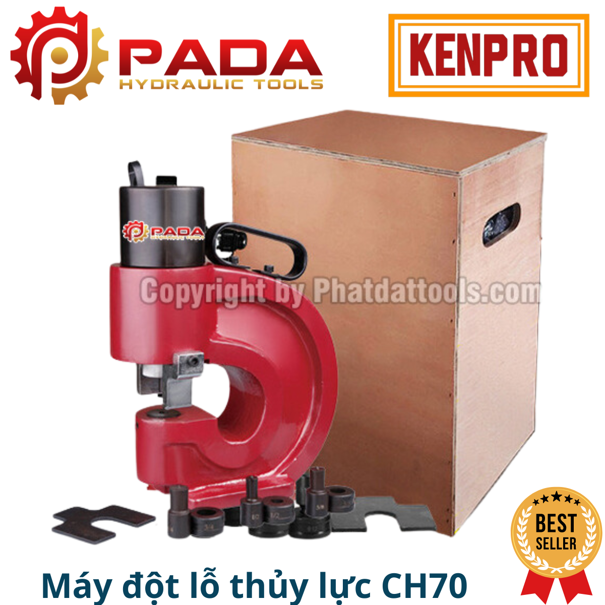 Máy đột lỗ thủy lực CH70 - Bảo hành chính hãng 6 tháng - Đột dày lên đến 12mm