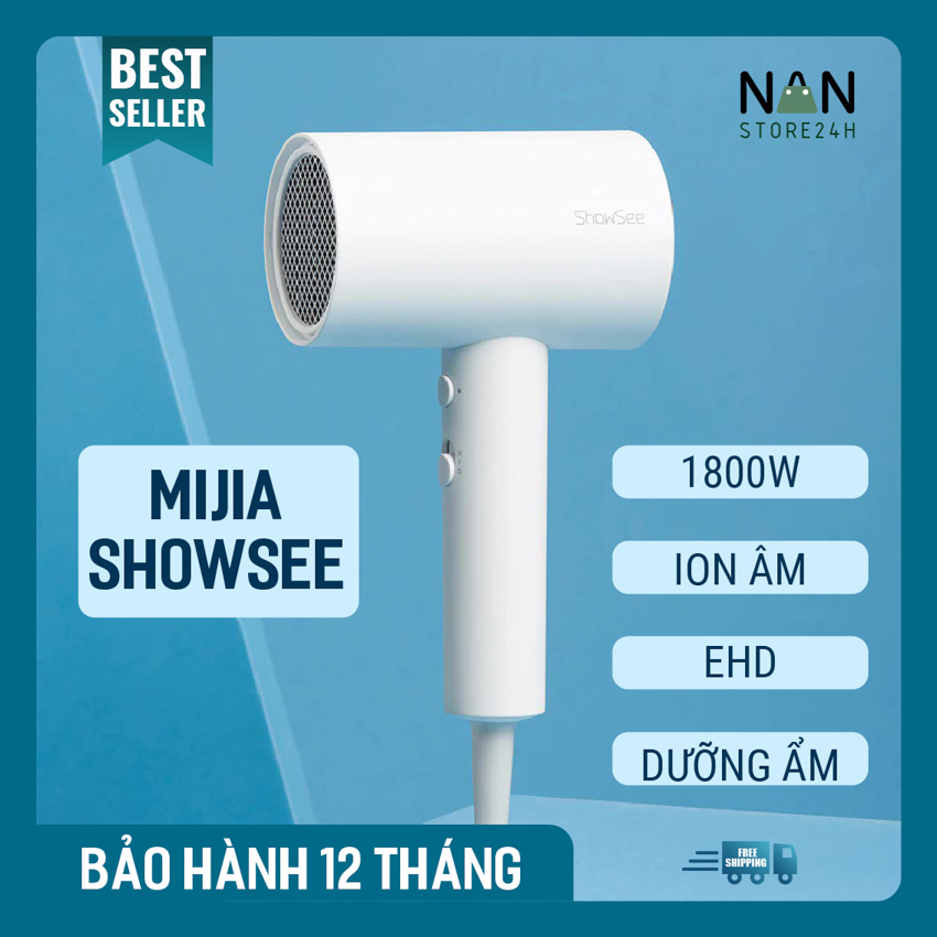 [BH 12 THÁNG] Máy Sấy Tóc Ion Âm Xiaomi MIJIA SHOWSEE Chống Khô Tóc - Công Suất Lớn 1800W