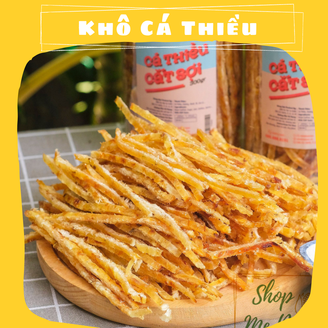 Khô cá thiều cắt sợi 300g - khô cá thiều tẩm vị ăn liền - shop mẹ bắp